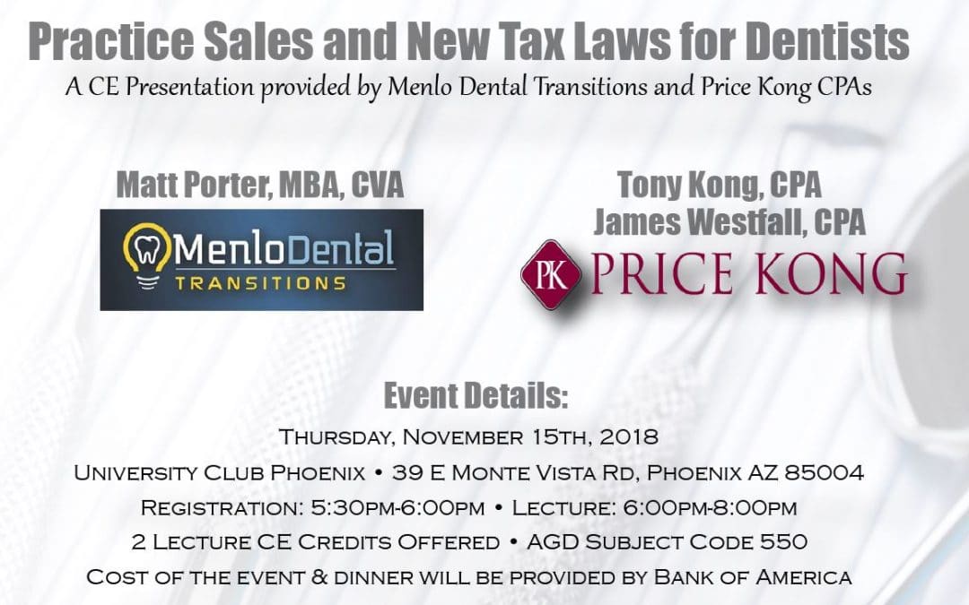 Practice Sales and New Tax Laws for Dentists